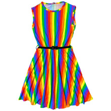 (5-6 Years, Skater Dress) Girls Rainbow Crop Top T Shirt Legging Dresses