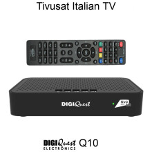 (Tivusat Digiquest Q10 HD, Pre-Activated Smart Card) TIVUSAT ITALIAN HD 4K DECODER + TIVU SMARTCARD TELESYSTEM FUBA DIGIQUEST ULTRA