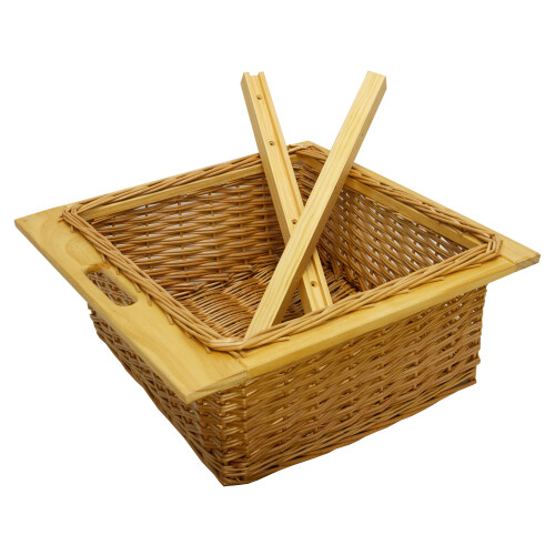 (400mm, 1 Basket ) Pull Out Wicker Baskets Kitchen Storage Larder Base Unit  Beech Runners 2