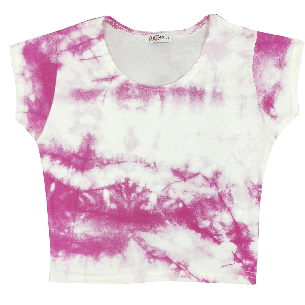 13 Years, Pink) Girls Tops Tie Dye Print Stylish Crop Top 5-13 on OnBuy