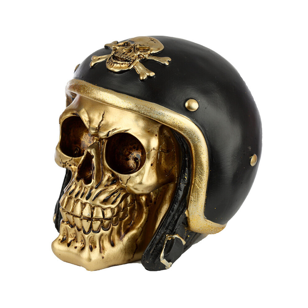 Puckator Fantasy Biker Helmet Punk Skull Ornament Gold