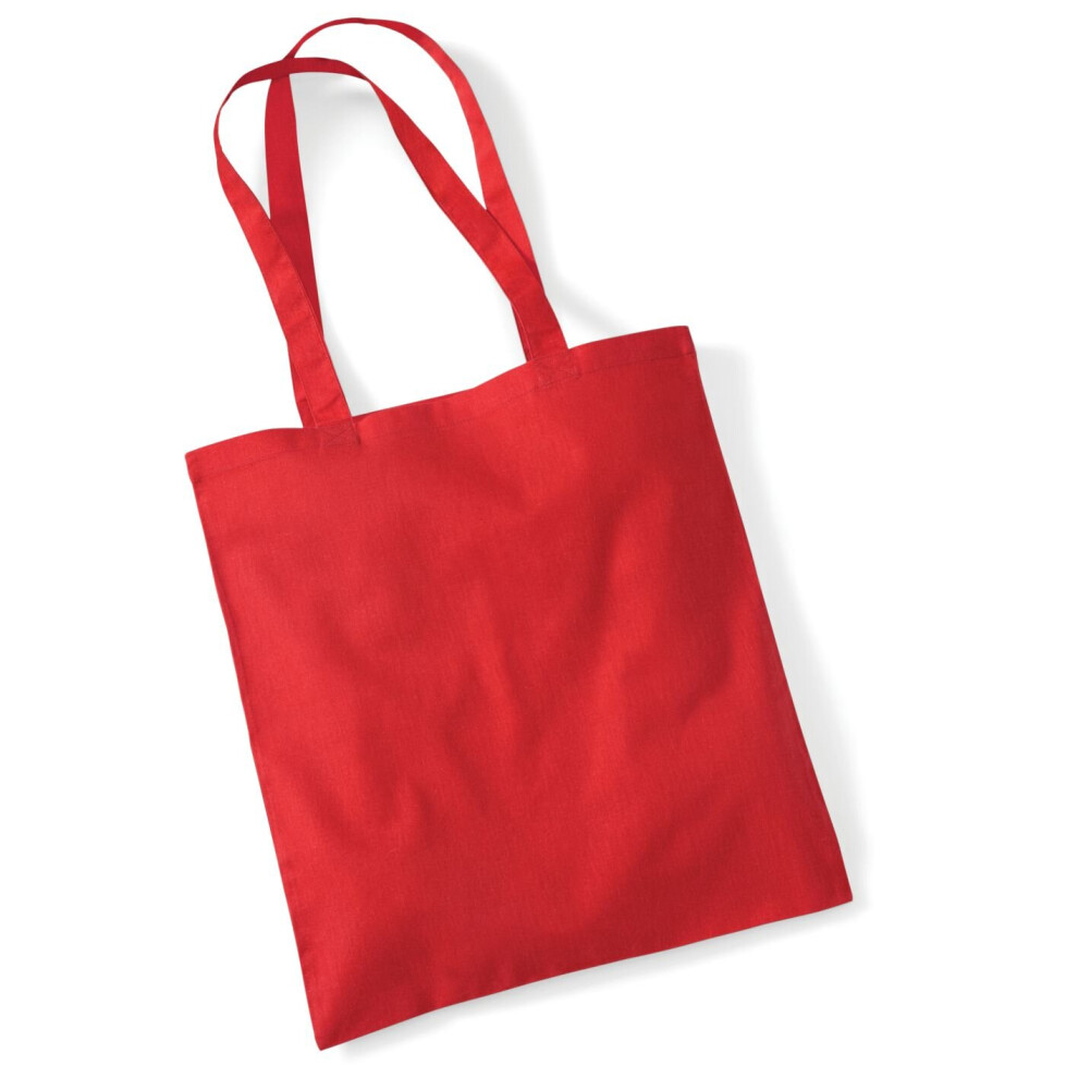 (Bright Red) Shopping Bag Bright tote Long Handle Bag For Life