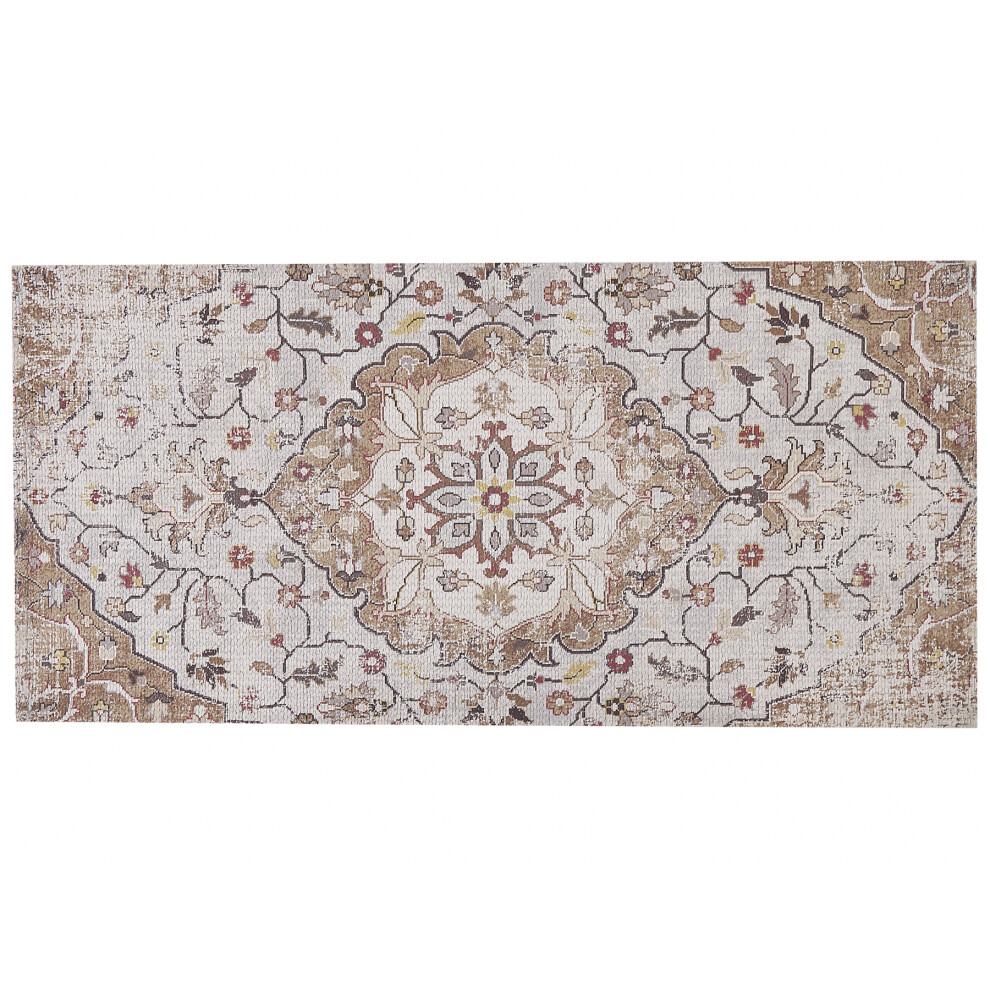 Area Rug 80 x 150 cm Beige and Brown KATTAKKADA