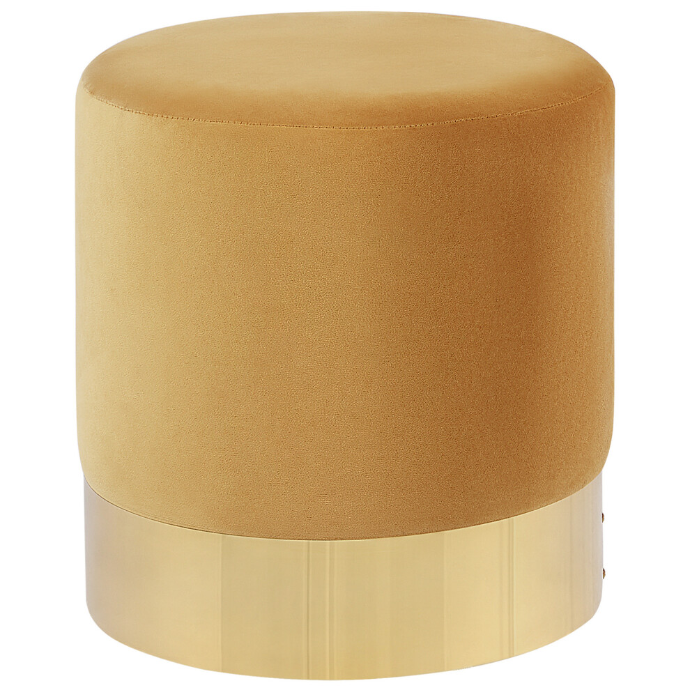 Velvet Pouffe Yellow SOPHIA