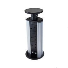 Litetech SY7192BK Pop Up Socket 3 Way with 2 x USB (Black)