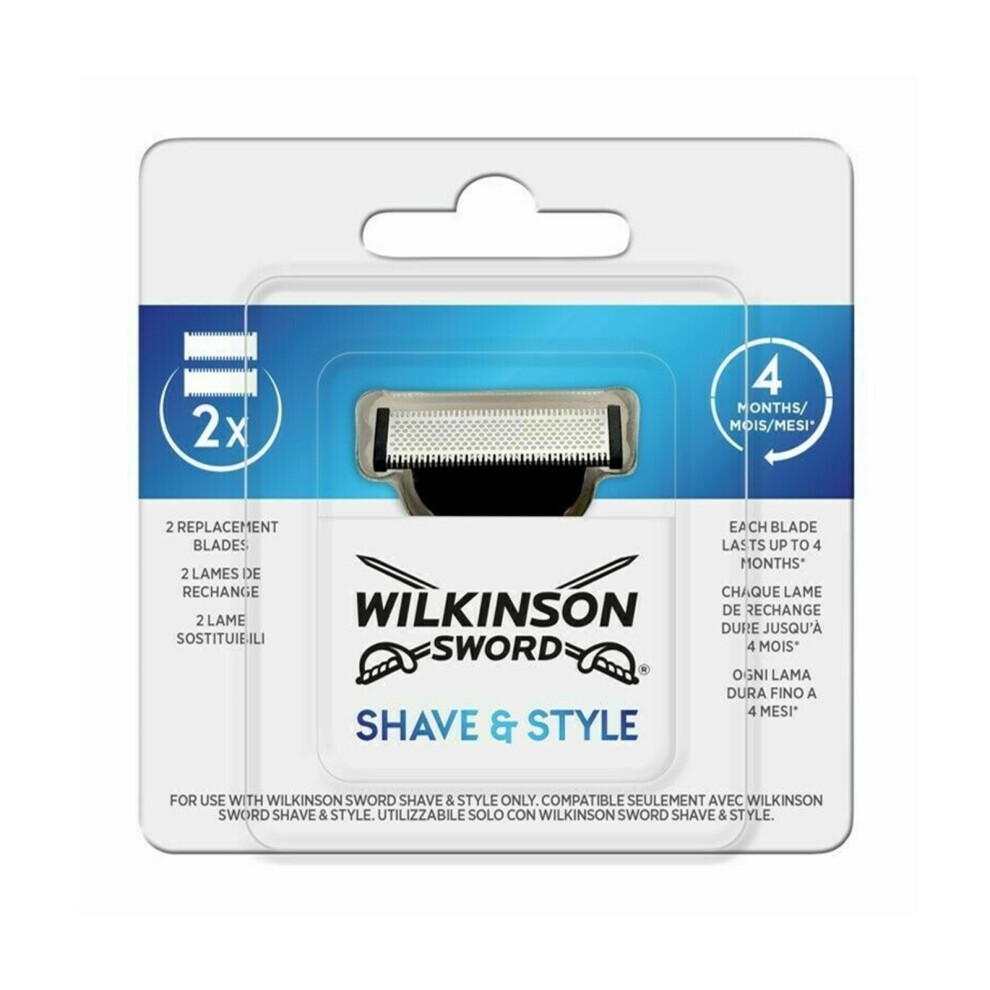 Wilkinson Sword Shave and Style Men's Replacement Blades Twin Pack