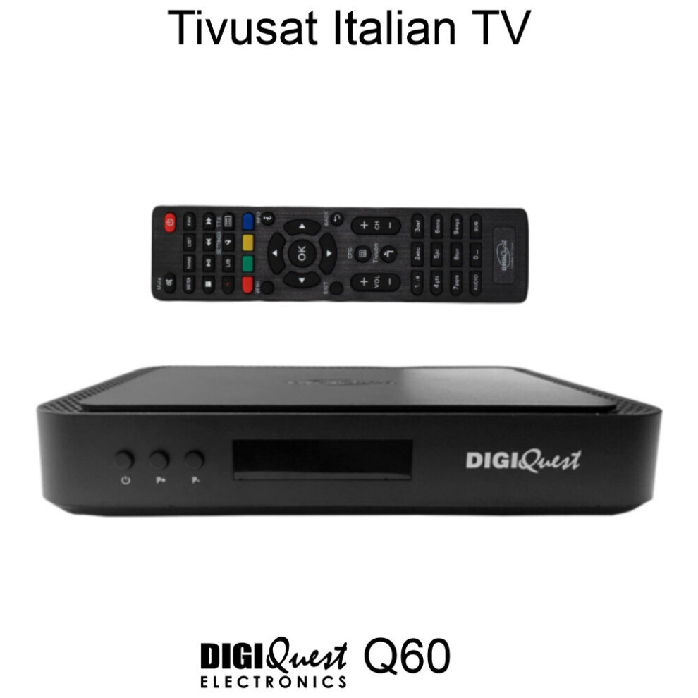 (Tivusat Digiquest Q10 Hd, Not Activated Smart Card) Tivusat Italian Hd 4K Decoder + Tivu Smartcard Telesystem Fuba Digiquest Ultra 3713804112936