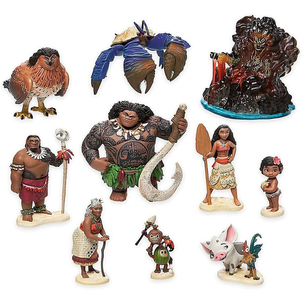 JSJJAEA Character Model 10pcs/set 6-10cm Moana Princess Maui