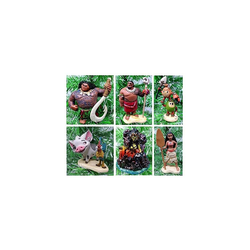 Moana Christmas Ornament Set Featuring Moana, Maui, Pua, HEI HEI