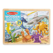 Melissa & Doug Puzzle di Legno Animali Marini con Vassoio (24 pezzi)