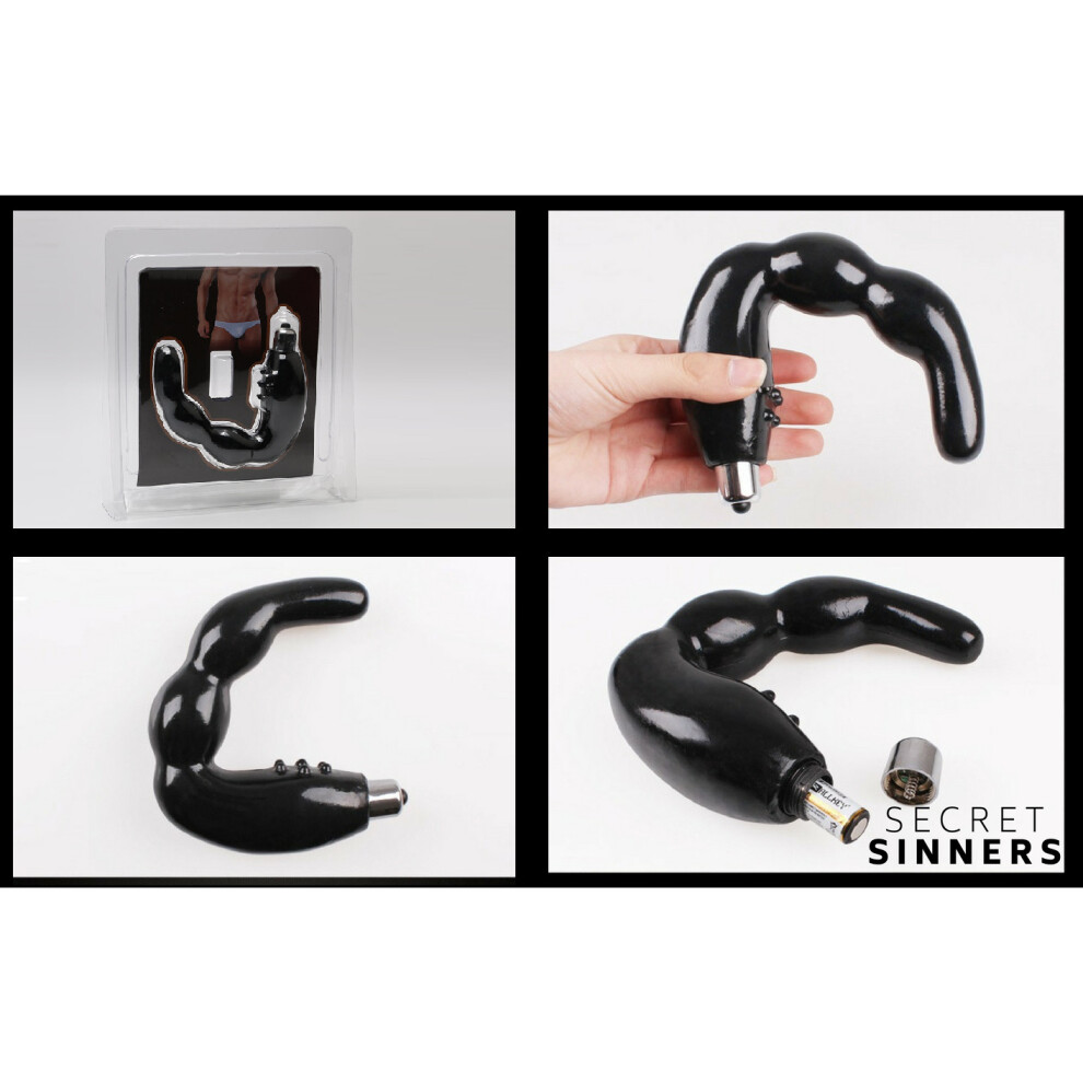 Black Battery Powered Silicone Prostate Massage Device