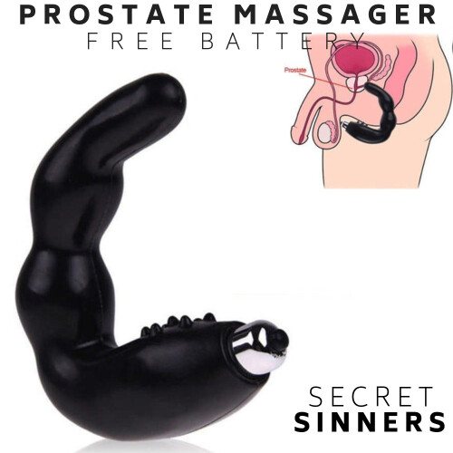 Black Battery Powered Silicone Prostate Massage Device 1
