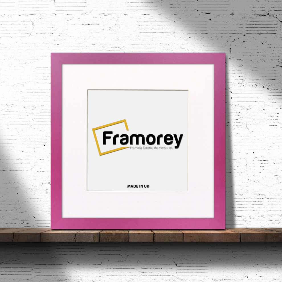 (Pink With Black Mount, 40x40CM Pic (50x50CM Frame)) Square Size Pink Picture Frame Photo Frames With Multicolored Mount Flat Wooden Poster Frames-image-OPC-P8X6FW8-NEW