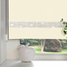 (Cream, 60x165cm) Luxury Living Diamante Roller Blind Trimmable Polyester Roller Blind