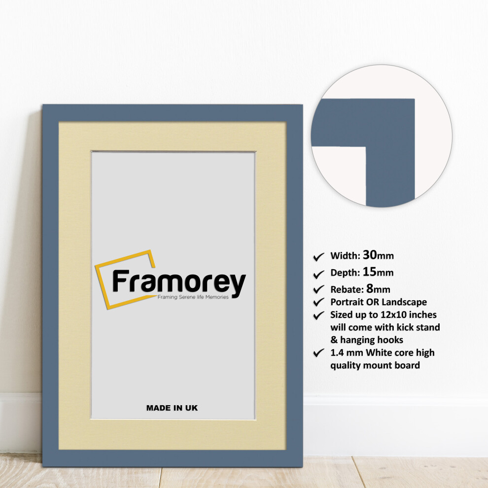 (18x8" Pic (22x12" Frame)) Dark Grey Picture Frame Photo Frames With Ivory Mount Wall Art Hanging Frame Home Decor Frame-image-OPC-P8X6FPQ-NEW