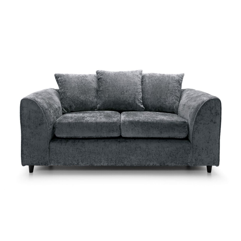 (2 Seater) Monaco Grey Crushed Chenille Sofa Sets