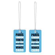 Go Travel Fun Tag Me Luggage Tags Blue 2 Pack Suitcase Case Bag Identification