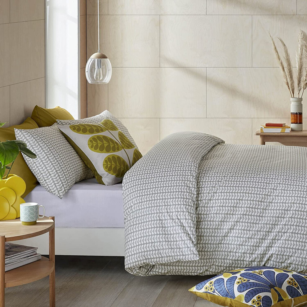 Orla Kiely Tiny Stem Light Cool Grey 100% Cotton 220Tc Standard Pillowcase Pair 50X75cm