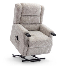 (Creams) Ashfield Electric Fabric Single Motor Riser Recliner Lift Mobility Tilt Chair