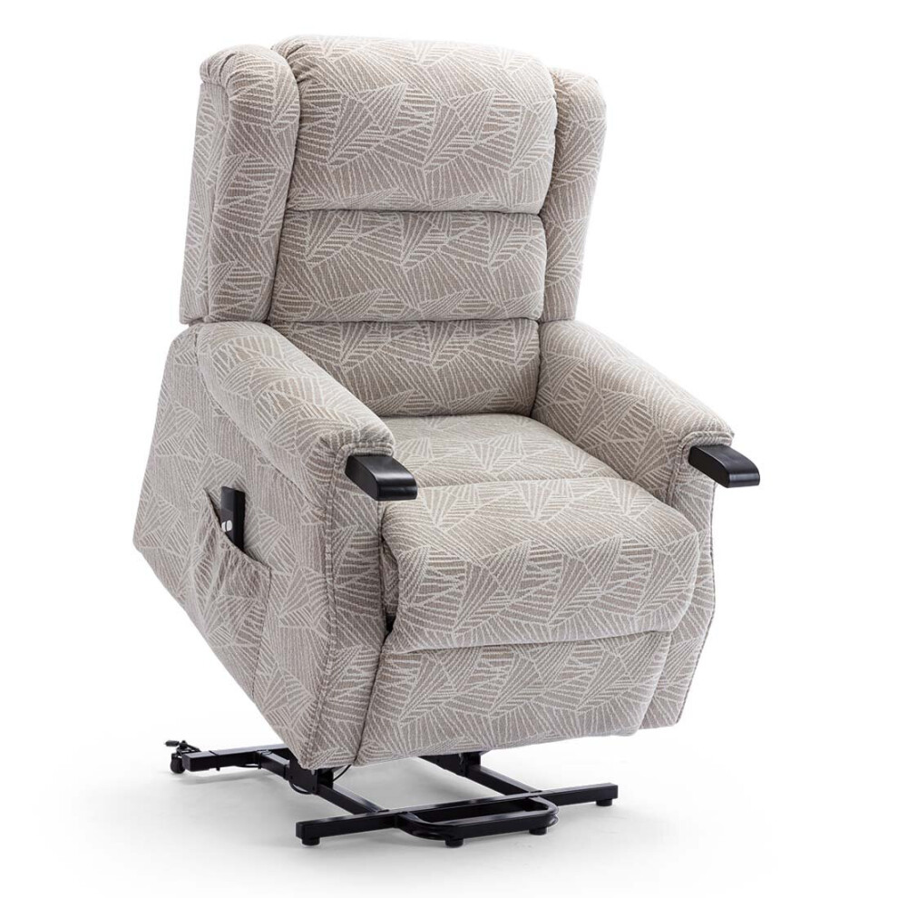 (Creams) Ashfield Electric Fabric Single Motor Riser Recliner Lift Mobility Tilt Chair