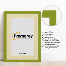 (50x70CM Pic (60x80CM Frame)) Lime Green Picture Frame Photo Frames With Ivory Mount Wall Art Hanging Frame Home Decor Frame
