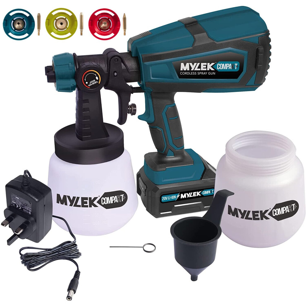 Mylek 18V Cordless Paint Sprayer with 2000mAh Battery & Charger