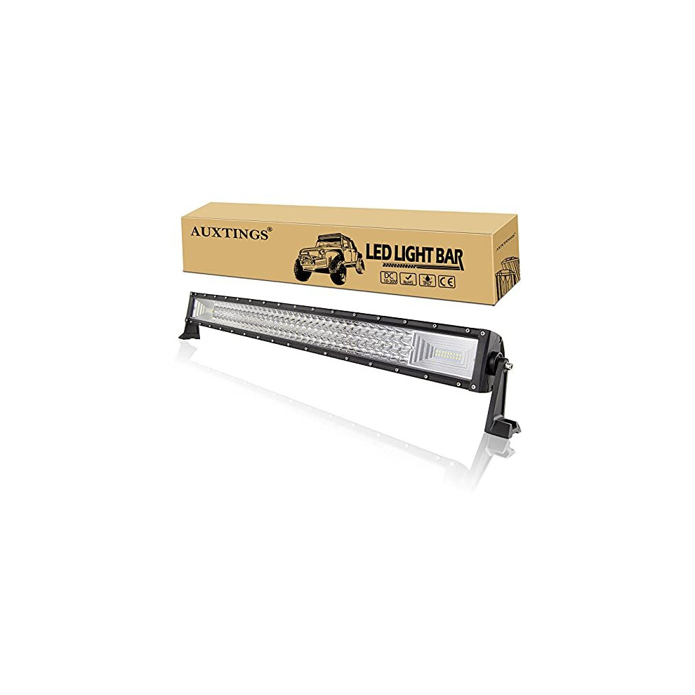 Auxtings 32 Inch 405W Triple Row 7D Led Work Bar Spot Flood Combo Beam Dc 12V-24V 6000K Offroad Vehicles 4X4 Atvs Utvs Light 613617674955