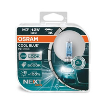 OSRAM COOL BLUE INTENSE H7, +100% more brightness, up to 5,000K, halogen headlight lamp, LED look, duo box (2 lamps), 64210CBN-HCB
