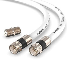 2m G-PLUG RG6 Coaxial Cable Connectors Set  High-Speed Internet, Broadband and Digital TV Aerial, Satellite Cable Extension  Weather-Sealed Dou