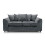(3 Seater) Monaco Grey Crushed Chenille Sofa Sets 3