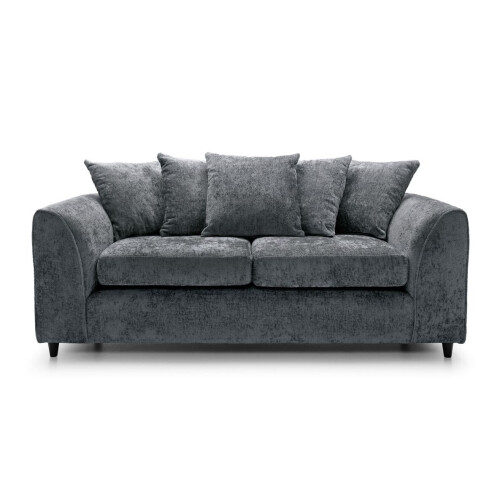 (3 Seater) Monaco Grey Crushed Chenille Sofa Sets 2