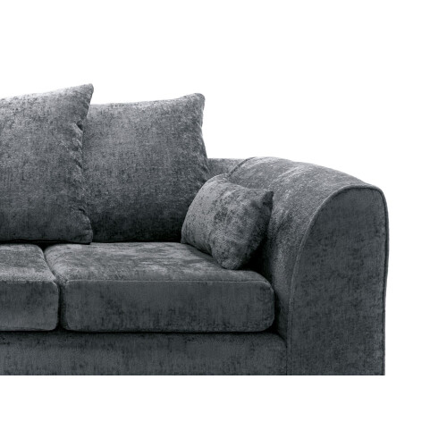 (Right Hand Corner) Monaco Grey Crushed Chenille Sofa Sets 2