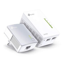 TP-LINK TL-WPA4220KIT AV600 Powerline 300 M Wi-Fi Extender/Wi-Fi Booster/Hotspot with Two Ethernet Ports, Starter Kit/Twin Pack (Easy Configurati