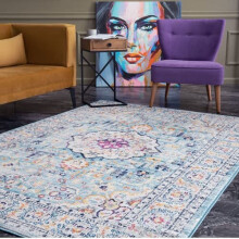 AREA RUGS LIVING ROOM BEDROOM LARGE SMALL VINTAGE SOFT SHORT PILE BORDERED CLASSIC ORIENTAL DESIGN TRADITIONAL PERSIAN MOROCCAN BOHO CARPET- LARG
