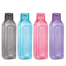 Milton Sports Water Bottle Square Juice Box 4 Set Great for Juices Milk Smoothies Plastic Wide-Mouth Reusable Leak Proof Drink Bottle/Carton for