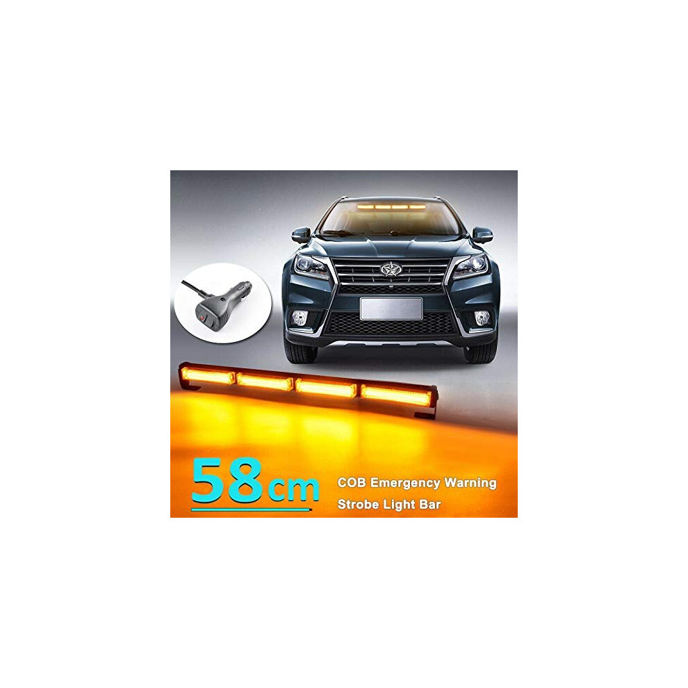Led Bar 23 Inch 40W Led Top Roof Mini Bar Strobe Led Fog Boat Ing, 14 Flashing Strobe Modes Light/Amber 6930925045043
