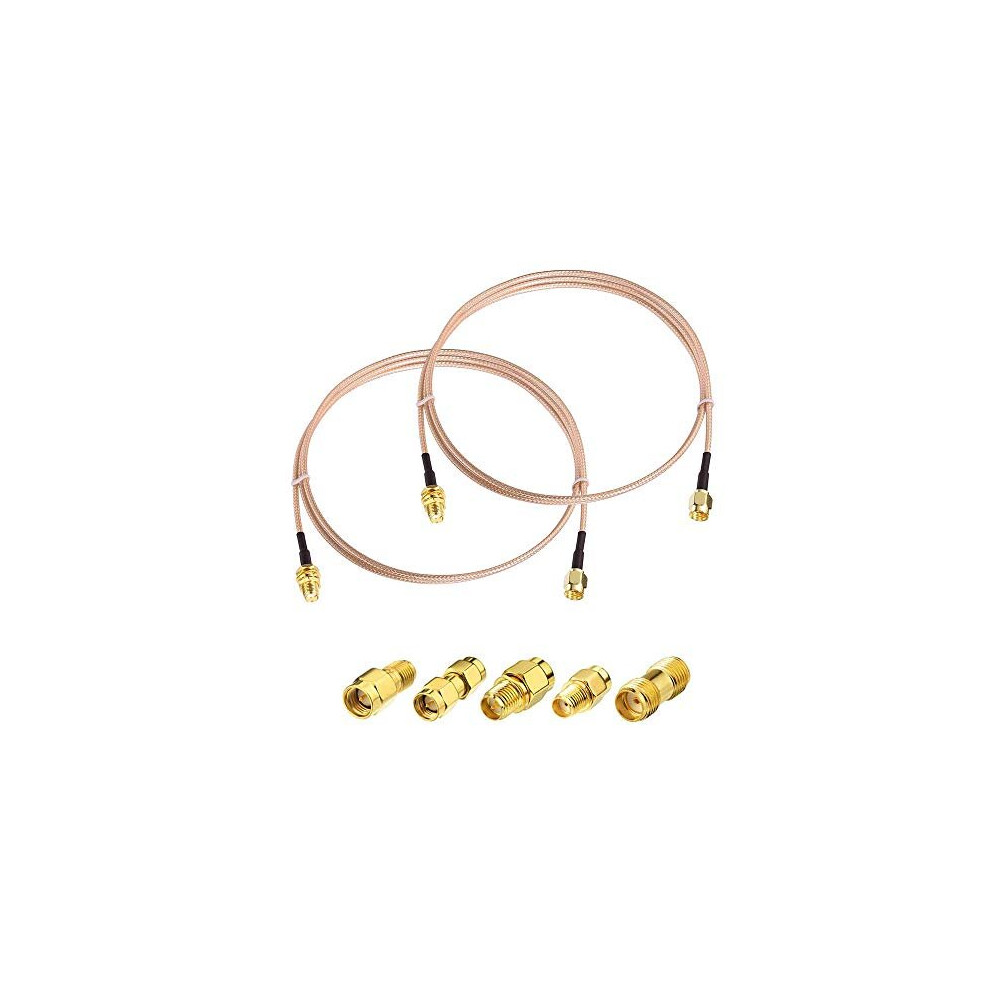 Superbat Sma Male To Sma Female Rf Coaxial Coax Cable 12Inches + 5Pcs Rf Coax Adapter Kit, Sma Cable + Sma To Sma/Rpsma Adapter Kit For Wifi/Ham 690770155958
