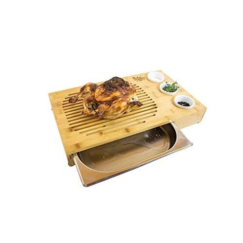 Dan&Co Large Meat Carving Board, Bamboo Chopping Board Set with Drip