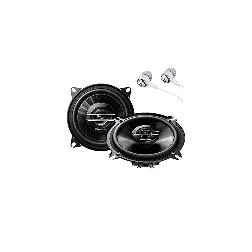 Pioneer TS-G1020S 420 Watts Max Power 4" 2-Way G-Series Coaxial Full Range Car Audio Stereo Speakers with ALPHASONIK Earbuds