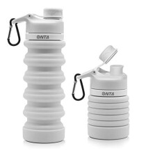 ONTA Collapsible Water Bottle- BPA Free Silicone Foldable Water Bottle for Travel, FDA Approved Food-Grade Silicone Portable Leak-Proof Travel Wa