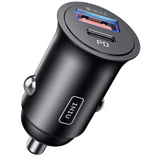 INIU Car Charger, [USB C 30W+USB A 30W] PD3.0 5A Fast Charging USB A USB C Car Charger Adapter, All Metal USB Car Charger for iPhone 13 12 11 Pro