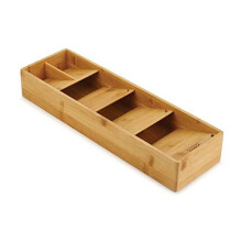 Joseph Joseph DrawerStore - Organizer compatto per utensili da cucina, vassoio per posate e posate, piccolo, in bamb