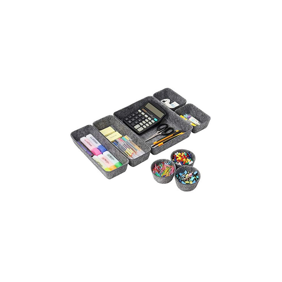 Desk Supplies Organisers, 8 Set Felt Drawer Organisers Dividers Stationery Stroage Boxes Desktop Dresser Makeup Cosmetics Boxes Utility Storage B