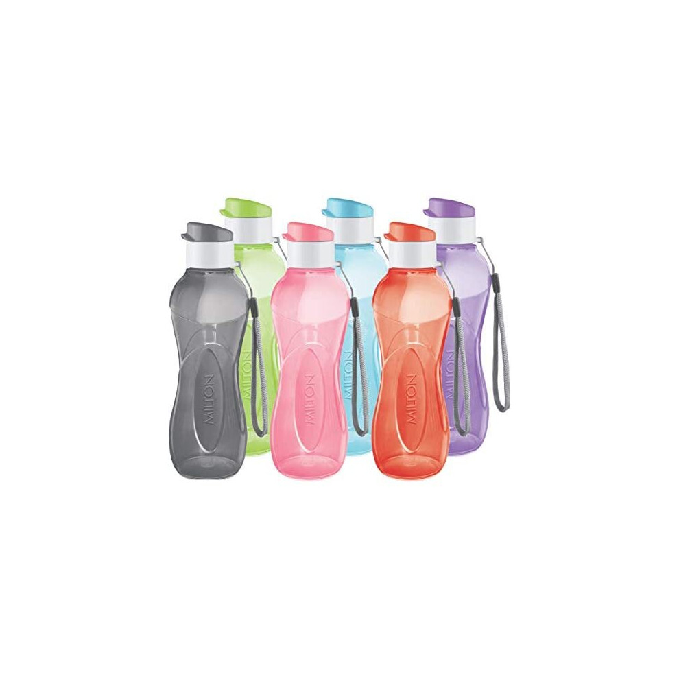 MILTON Kids Water Bottles - Reusable Leakproof 355 ml Plastic Wide Mouth Large Big Drinks Bottle - BPA & Leak Free Water Bottle with Handle Carri