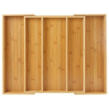 Utoplike Bamboo Cutlery Tray Expandable Drawer Organizers for Utensils Holder, Cutlery Tray Organiser, Drawer Divider for Silverware, Flatware, K