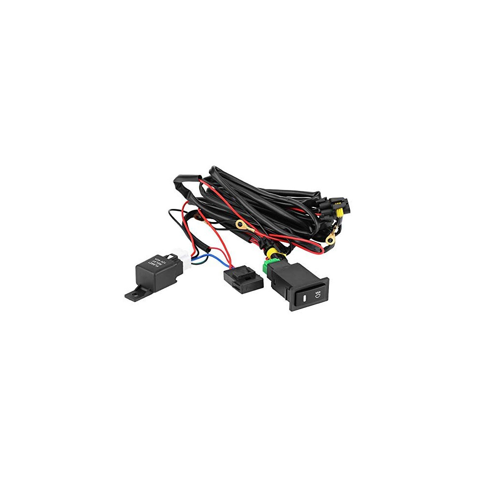 Fog Switch Wiring Kit 12V Universal Car Led Fog On/Off Switch Wiring Harness Fuse Relay Kit Light 728614467605