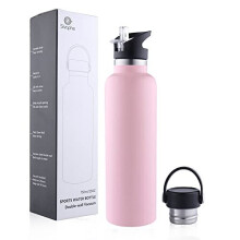 Sivaphe Water Bottle Insulated Bottle Drink Flasks Leak-Proof for Sports Outdoor Stainless Steel, Double Walled Vacuum with Lids and Straw 750ml