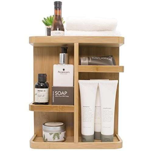 Sorbus 360 Makeup Organizer - Bambu Make Up Förvaring Karusell för Kosmetika och Hudvård 2