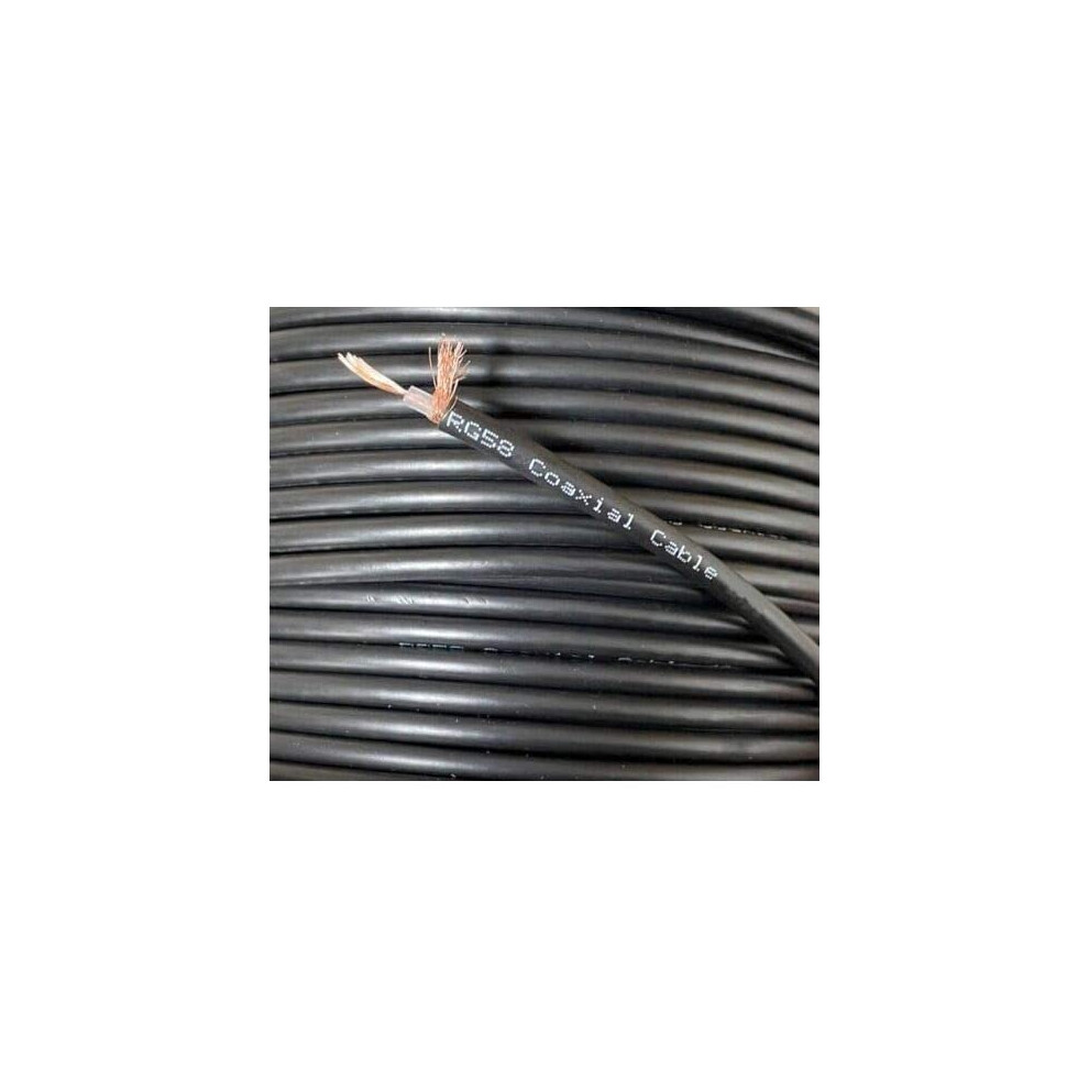 electrosmart RG58 Black Coax/Coaxial Cable - Multi-Strand - Impedance: 50 Ohm - Length 50m