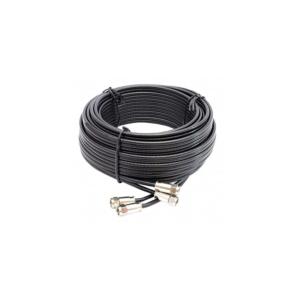 SSL Satellites 10 m Twin Satellite Shotgun Cable Extension Kit with Premium Fitted Compression F Connectors for Sky q HD and Freesat - Black (10M